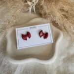 Unikatni uhani, Zoe Daisy, pentlja, bordo